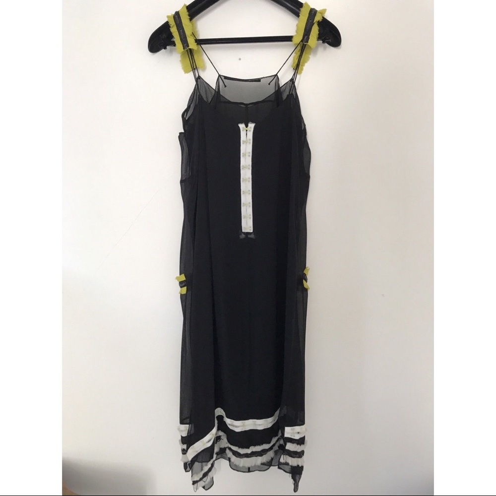 PROENZA SCHOULER DELICATE BLACK SLIP DRESS 4 US - Picture 3 of 11